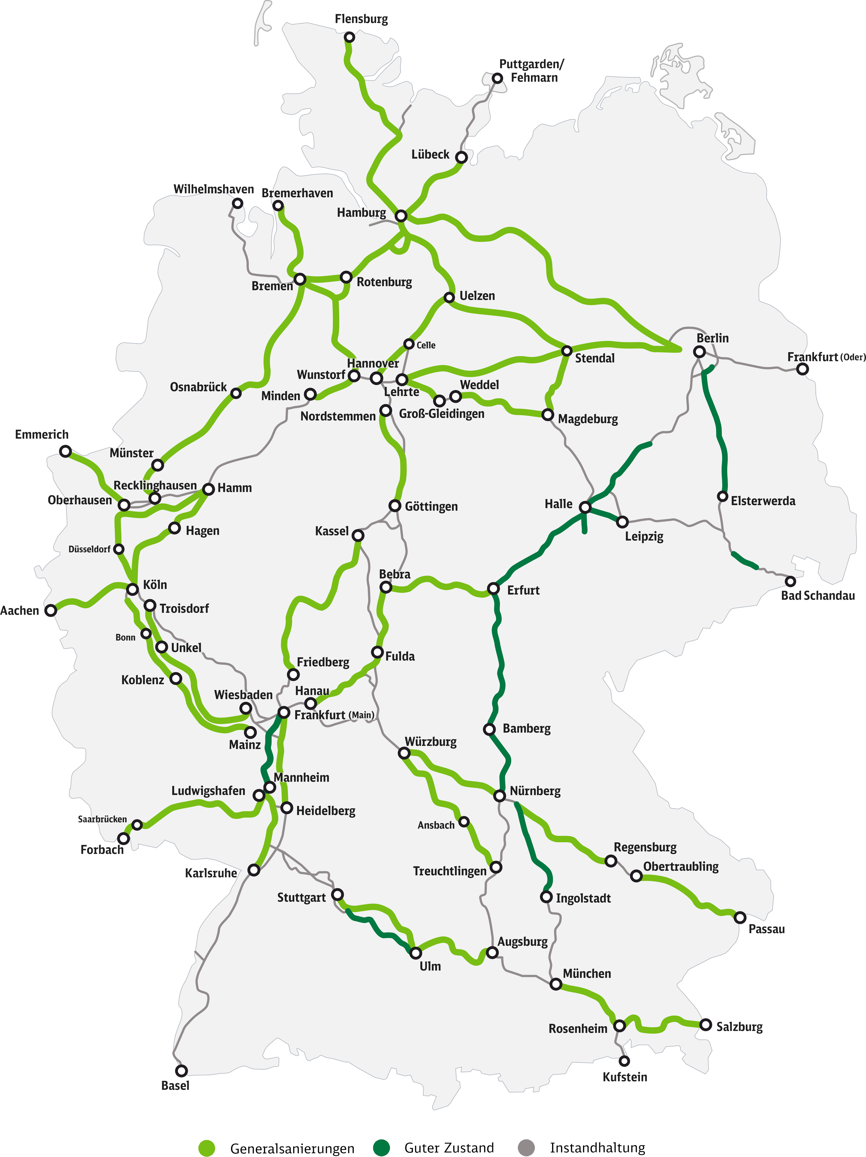 Deutschlandkarte Hochleistungsnetz