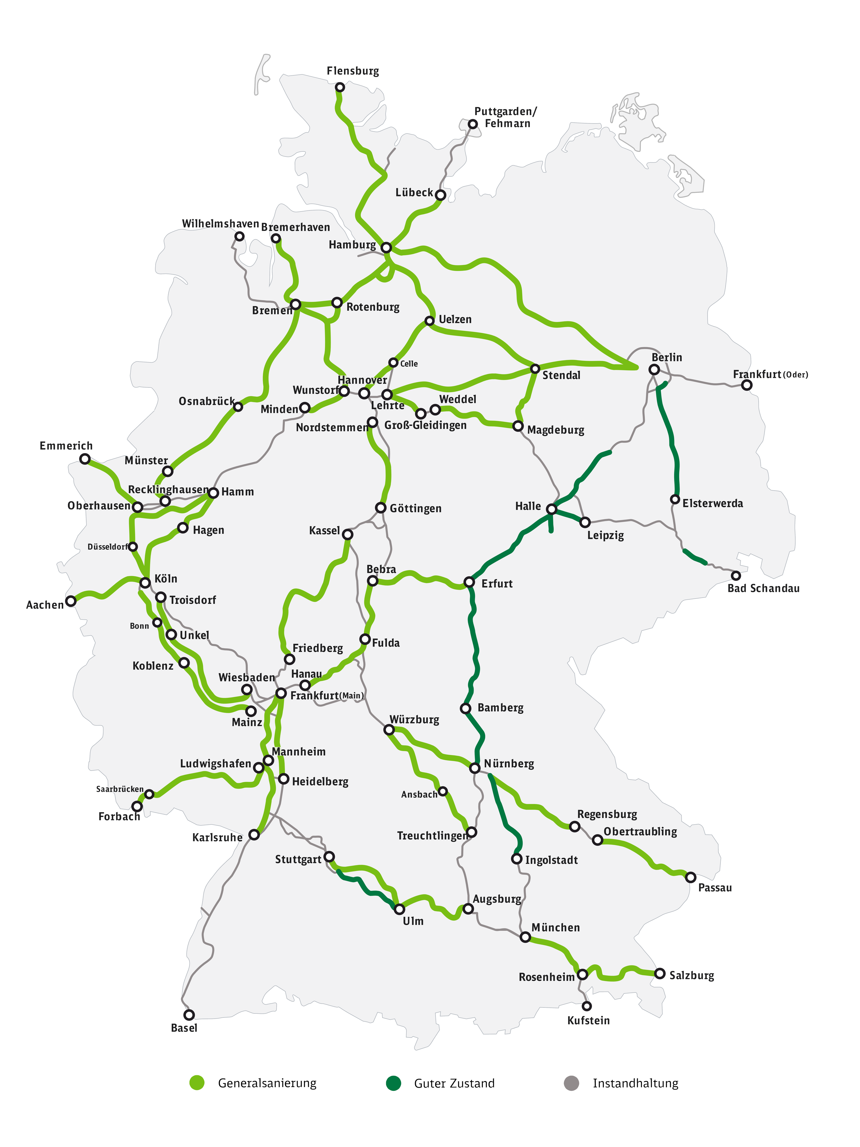 Deutschlandkarte Hochleistungsnetz