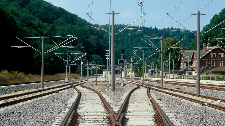 Weichenverbindung im Bahnhof Tharandt