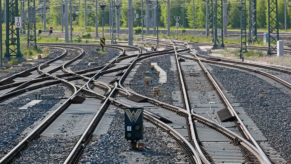 Weichenstraße und Gleisverbindungen im Bahnhof Weimar