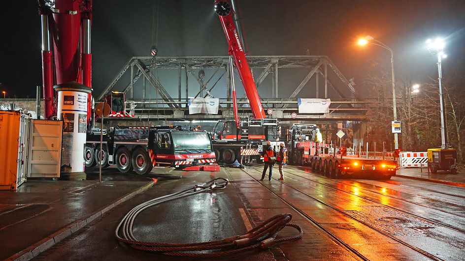 Abriss von drei Brücken in der Nacht vom 5. auf den 6. Februar 2021 im Bereich Halle-Rosengarten