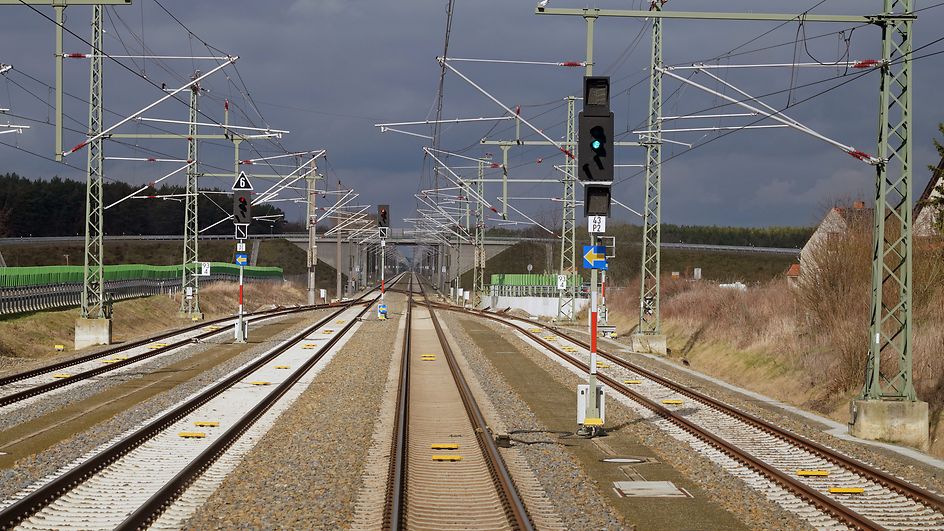 Elektrifizierte Hauptstrecke im Netz der DB