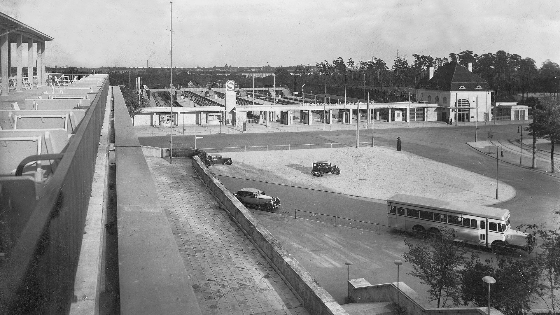 Station Reichssportfeld, heute Berlin Olympiastadion, im Jahr 1935